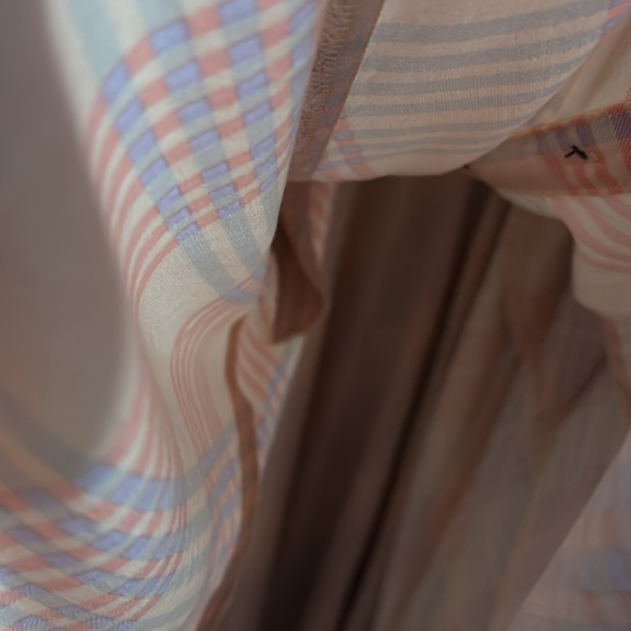 Torrid Womens Plus Plaid Challis Button Front Midi Dress, Pink Peach, Size 1/1X - Picture 4 of 9